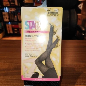 NEW Spanx Star Power Black Center Stage Diamond Patterned Shaping Tights Size B - Picture 1 of 6