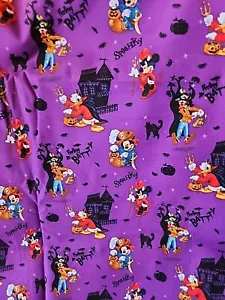 Mickey Minnie Mouse Spooky Halloween Disney FABRIC 100% COTTON BTY - Picture 1 of 7