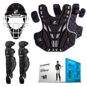 CHAMPRO Fastpitch YOUTH Catcher Set Máscara Facial Casco, Protector de Pecho, Protector de Piernas - Imagen 1 de 5