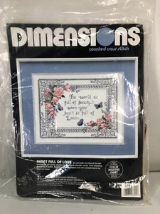 Dimensions Heart Full Of Love Counted Cross Stitch Kit 3704 Open/ Complete - Picture 1 of 9
