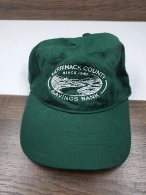 Merrimack County Savings Bank Sombrero Verde Gorra Correa Trasera Por Grandes Accesorios Foto 1 de 4