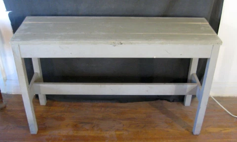 Cool Vintage 1950s Pacific Telephone Grey Wood Work Bench Shop Table 48x15x29 Cover