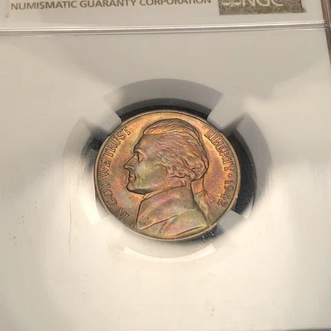 MS66 5FS 1942-D Jefferson Nickel NGC beautiful rainbow toning very pretty coin Cover