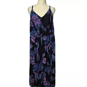 City Chic Maxi Dress Womens Size S = 16 Black Floral Water Lily BNWT $129 Lined - Picture 1 of 7