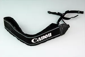Canon EOS Neck Strap Camera Black Canvas - Picture 1 of 6