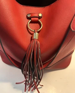 Lulu Dharma tote bag-Red With Tassel See Photos - Picture 1 of 10