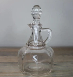 Hazel Atlas Klarglas Cruet / Essig Öl Flasche - Bild 1 von 4