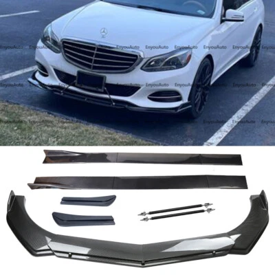 For Mercedes-Benz S450 S500 Front Bumper Lip 86" Side Skirt Carbon Fiber  Foto 1 de 4