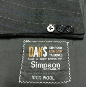Vintage Daks DD London bespoke all worsted classic suit jacket blazer 38R 42R - Picture 1 of 9