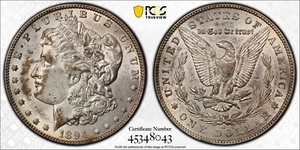 1894-O Morgan Silver Dollar PCGS AU55 #8043 - Picture 1 of 5