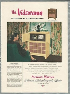 1947 STEWART-WARNER advertisement, Videorama television sets - Foto 1 di 3