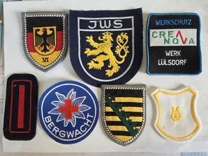 Nr. 8 / Aufnäher Patch Konvolut ; Bergwacht, Sachsen, Werkschutz, JWS, Feuerwehr - Picture 1 of 1