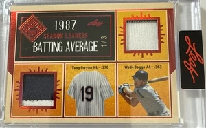 2025 Leaf Seasons In The Sun Season Leaders Tony Gwynn Wade Boggs Batting 1/3 - Picture 1 of 2