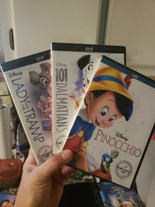 3 NEW Disney Signature Collection Dvd Lot PINOCCHIO 101 DALMATIANS LADY TRAMP - Picture 1 of 2