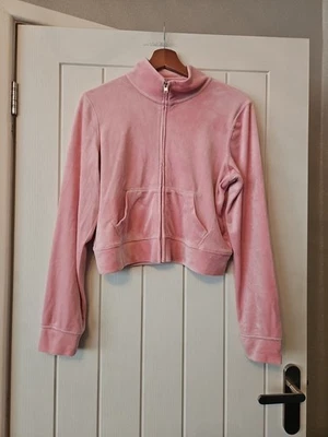 Size L, Ladies Cropped, Pink Zip Through Jacket. Hollister. In Vgc - Image 1 of 4