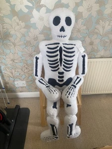 Homesense Tk Maxx 5ft White Skeleton Soft Cushion Halloween NEW TAGS SOLD OUT UK - Picture 1 of 6