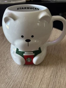 Starbucks 2025 Tazza Ceramica Natale Bearista Orso Bianco 12oz VACANZE - Foto 1 di 4