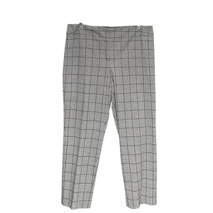 Kasper Black Plaid Straight Pants - Size 14 - Picture 1 of 4