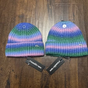NUEVO CON ETIQUETAS GORRO CHOUPETTE HILO KARL LAGERFELD MULTICOLOR TALLA ÚNICA UN PAR - Imagen 1 de 5