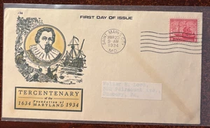 #736 Maryland Tercentenary FDC with cachet - Picture 1 of 1