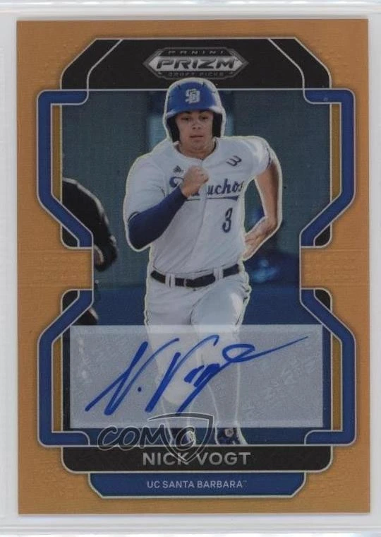 2022 Panini Prizm Draft Picks Neon Orange Prizm Auto /20 Nick Vogt #PDP210 Auto - Image 1 of 2