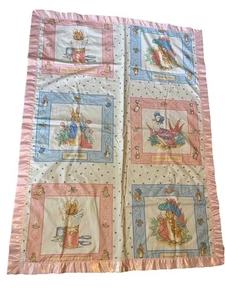 Vintage Peter Rabbit & Friends Jemima Babybett Decke Handarbeit - Bild 1 von 6