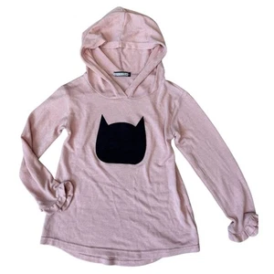 Neatie Kiddie Sweatshirt Girls Size 8 Pink Hoodie Cat Pullover Long Sleeve - Picture 1 of 5