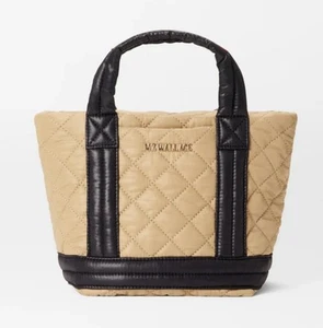 MZ WALLACE Mini Empire Quilted Nylon Tote Crossbody ~NWT~ Camel & Black - Picture 1 of 11