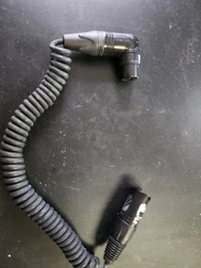 1 Foot Coiled Black XLR Microphone Cable right angle Neutrik - Picture 1 of 4
