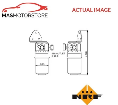 A/C AIR CONDITIONING DRYER NRF 33334 FOR AUDI A8,4E_ 4.2L,3.7L,3L,3.2L,2.8L - Image 1 of 4