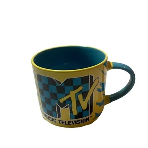 I Want My MTV Music Television 15 oz Coffee Mug 80s Style Turquoise & Lime - Picture 1 of 9