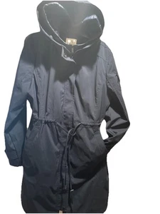 Sam Edelman Navy Blue Women Mid Length Hooded Front Zip/ Snap Closure Jacket XL - Picture 1 of 11