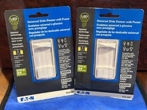 Eaton SUL06P LED Atenuador Deslizante 300W/600W Blanco/Blanco roto Decorador de 3 Vías - Paquete de 2 - Imagen 1 de 2