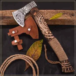 Custom Handmade Viking Axe Carbon Hatchet, Steel Axe, Bearded Axe - Picture 1 of 6