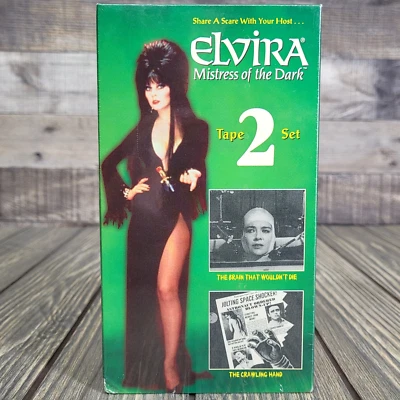 Elvira Mistress of Dark (2 Horror VHS Set) Brain that Wouldn't Die/Crawling Hand - Image 1 of 4