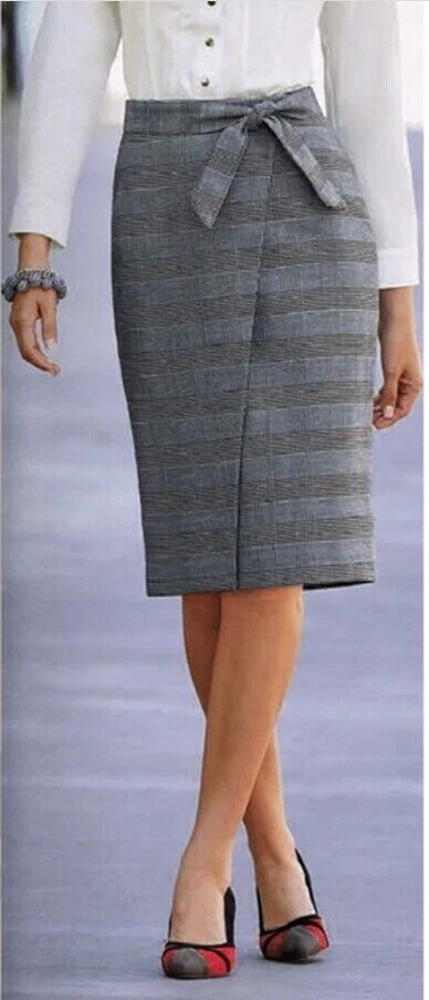 Saia assimétrica xadrez tweed preto branco plus size 18W Monroe e principal nova - Imagem 1 de 1