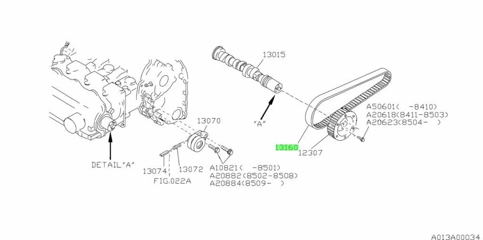 Subaru EF10 Timing Belt 13160-KA070 Domingo 1st Gen - Image 1 of 2