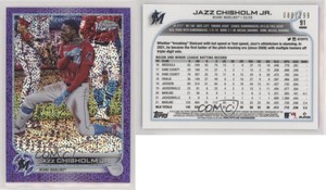 2022 Topps Chrome Purple Speckle Refractor /299 Jazz Chisholm Jr #91