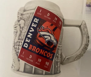 1998 NFL Super Bowl XXXII Denver Broncos Sculpture Mug 5.6”tall - Picture 1 of 9
