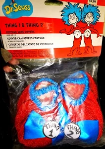 Dr. Seuss Thing 1 & Thing 2 Costume Shoe Covers Child Size 3-6 Halloween Costume - Picture 1 of 4
