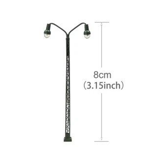 3pcs Model Railway Layout N Gauge 1:150 Two-lights Lattice Mast Lamp Track Light - Picture 1 of 5