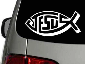 Calcomanía de vinilo Christian Pride Fish Jesus pegatina coche camión de pared elige el tamaño color - Imagen 1 de 1