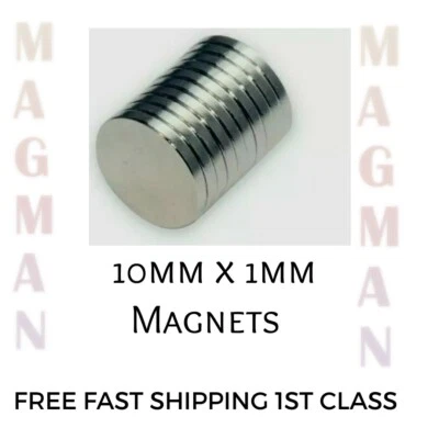 25 x Strongest N52 Grade Circular Disc Neodymium Magnets 10mm x 1mm Fridge N48