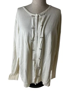Coldwater Creek Women’s Size 1X Ivory Silk BlendCardigan Beaded Tucks NWT $79.95 - Picture 1 of 11