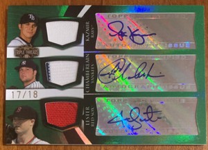 Jon LESTER Kazmir Chamberlain🔥2009 Topps Triple Threads Jersey Auto 17/18📈