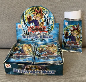 Vtg Yugioh Legend Of Blue Eyes White Dragon EMPTY Booster Box 24 EMPTY Packs LOB - Picture 1 of 12