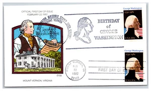 Estampilla Collins de George Washington de Estados Unidos pintada a mano Cachet cubierta de primer día (CL23 - Imagen 1 de 1
