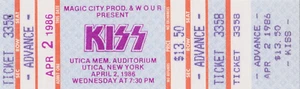 1986 Kiss Asylum Tour Konzert Ticket Full Untorn Vintage Sammlerstück NM-Mint - Bild 1 von 2