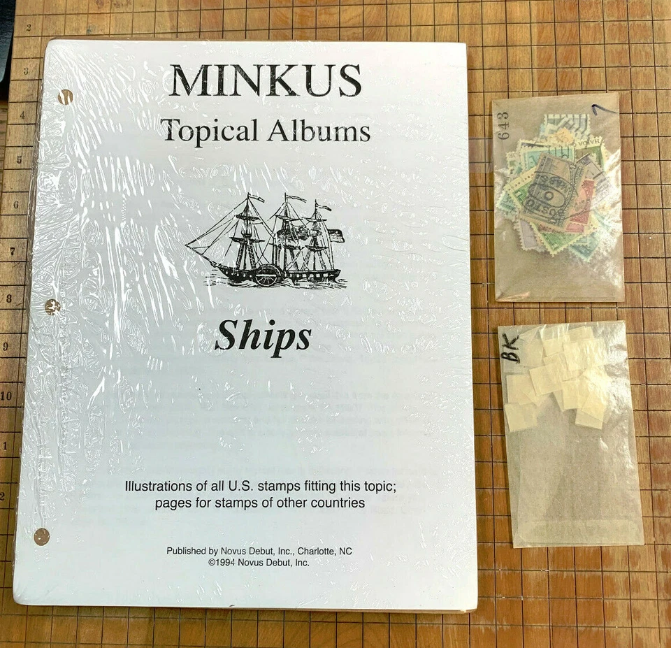 Minkus Beginners Set Topical Album Ships 50 Pages 55+ Stamps and New Hinges Wow| - Image 1 of 4