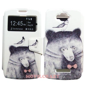 FUNDA LIBRO CASE DIBUJO CON VENTANA CUSTODIA PARA ALCATEL POP C7 OSO - Imagen 1 de 1